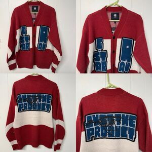 G Star Holiday Loose Knitted Cardigan Wool Blend GIOLLY KNIT 2.0 Red Men M NWT